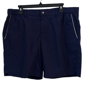 Criquet Mens XL Navy Blue Woven Nylon Stretch Golf Shorts NWT